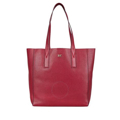 michael kors junie tote maroon|Junie Large Pebbled Leather Tote Bag .